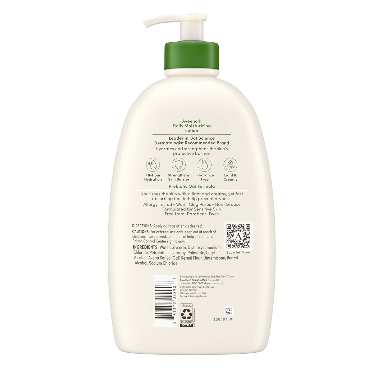 Aveeno Daily Moisturizing Lotion – Thoughtful Skincare Gift for Mom with Sensitive Skin, Fragrance-Free 33 fl oz Value Size