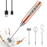 YUSWKO Handheld Electric Frother – Clutter-Free Coffee Bar Upgrade, One Compact Tool Replacing Three Bulky Gadgets