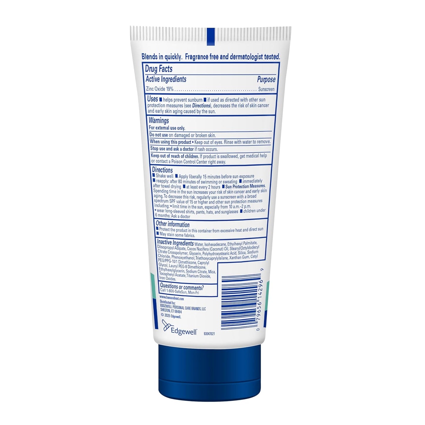 Banana Boat Mineral Sunscreen SPF 50 – Sensitive Skin Safe Sunblock, Zinc Oxide Pediatrician & Dermatologist Tested, No Sting Formula
