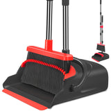 Yume Broom and Dustpan Set – Stylish Gray and Orange Sweeper for Modern Living Room Decor