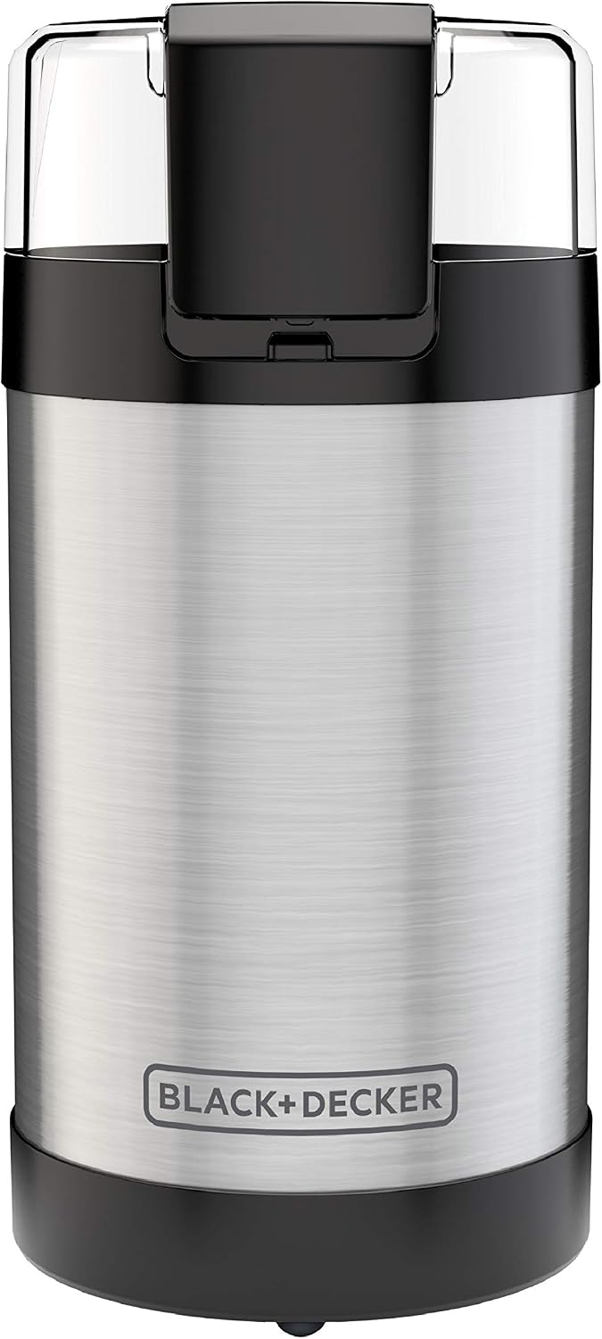 BLACK+DECKER One-Touch Coffee & Spice Grinder – Affordable Holiday Gift for Coffee Lovers, Compact Countertop Helper