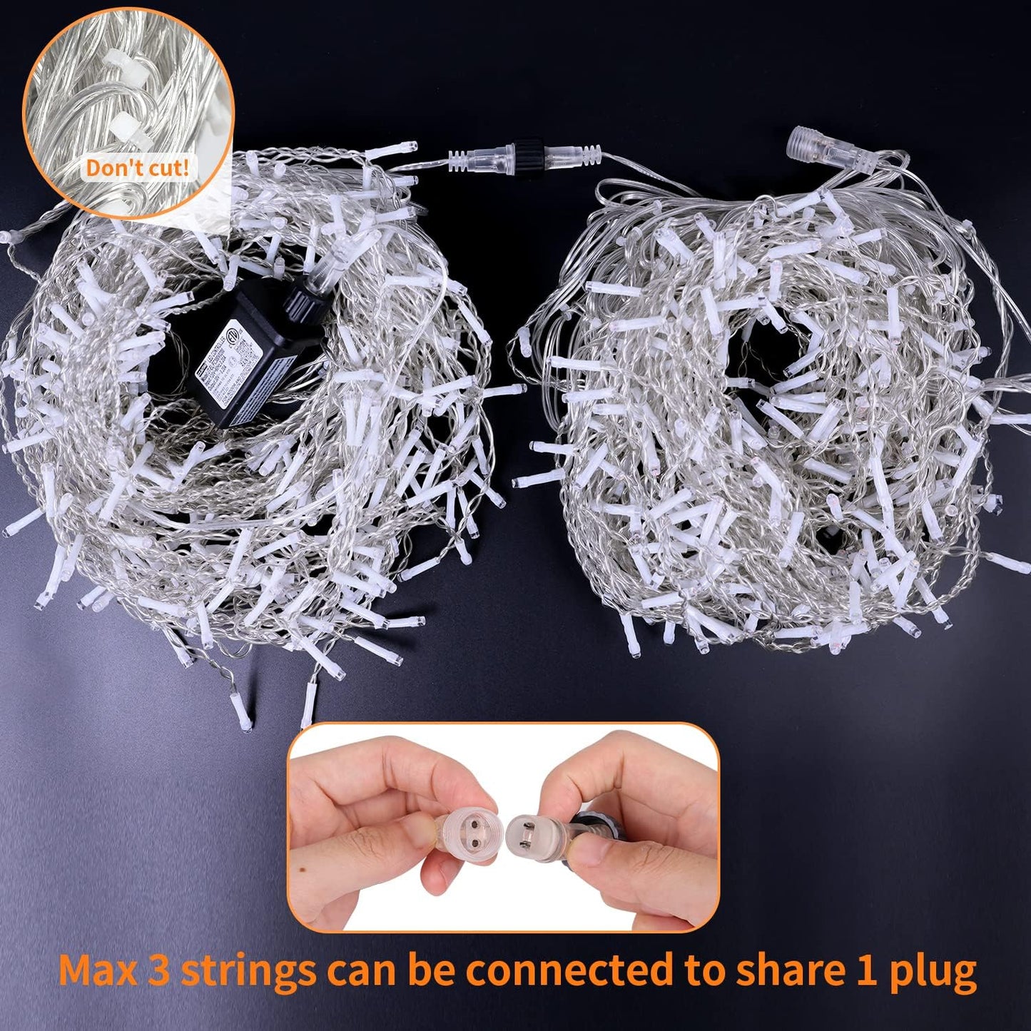Blingstar Icicle Lights – Flameless, Cool-to-Touch Cascade for Homes with Kids and Pets, UL-Certified Adapter