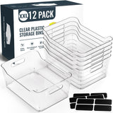 ClearNest Clear Storage Bins – Desk Drawer Organizer, Office Stationery Sort