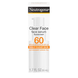 Neutrogena Clear Face Serum Sunscreen – Trail-Ready SPF 60 for Hiking, Biking, and Gardening