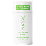 Native Whole Body Deodorant for Clean Beauty Routines, Aluminum Free 72 Hour Odor Protection Stick