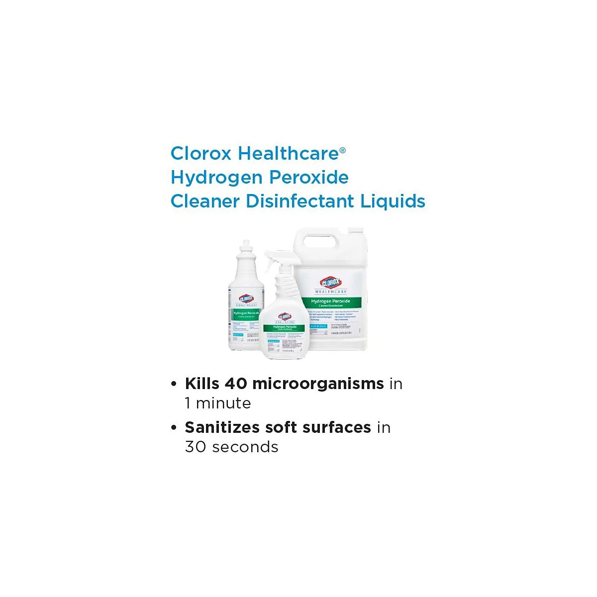 Clorox Healthcare Hydrogen Peroxide Cleaner Disinfectant – Gentle Bleach-Free Sanitizer for Resident Rooms, Dining Areas, and Therapy Spaces