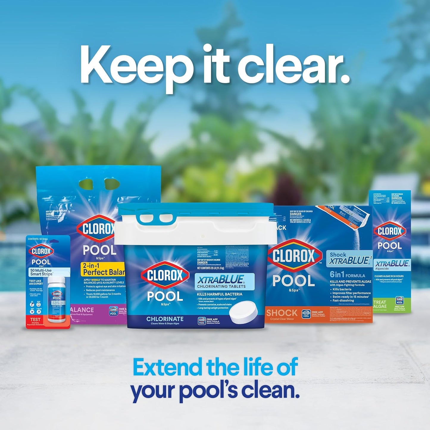 Clorox Pool&Spa 6-Way Test Strips – Streamlined Weekly Pool Check, Fast App-Scanned Results