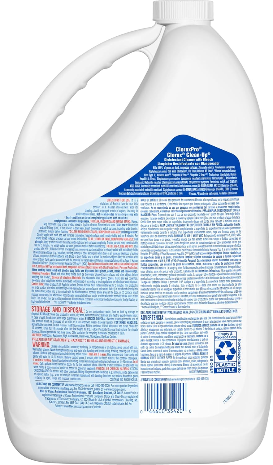 CloroxPro Clorox Clean-Up Disinfectant Cleaner with Bleach Refill – One-Step Spray for Faster Custodial Shift Turnover
