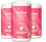 Method All-Purpose Cleaning Wipes Pink Grapefruit – Plant-Based Compostable Wipes for Mindful Home Reset Rituals
