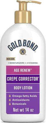 Gold Bond Age Renew Crepe Corrector Body Lotion – 24-Hour Hydration for Daily Self-Care Ritual, Fragrance-Free