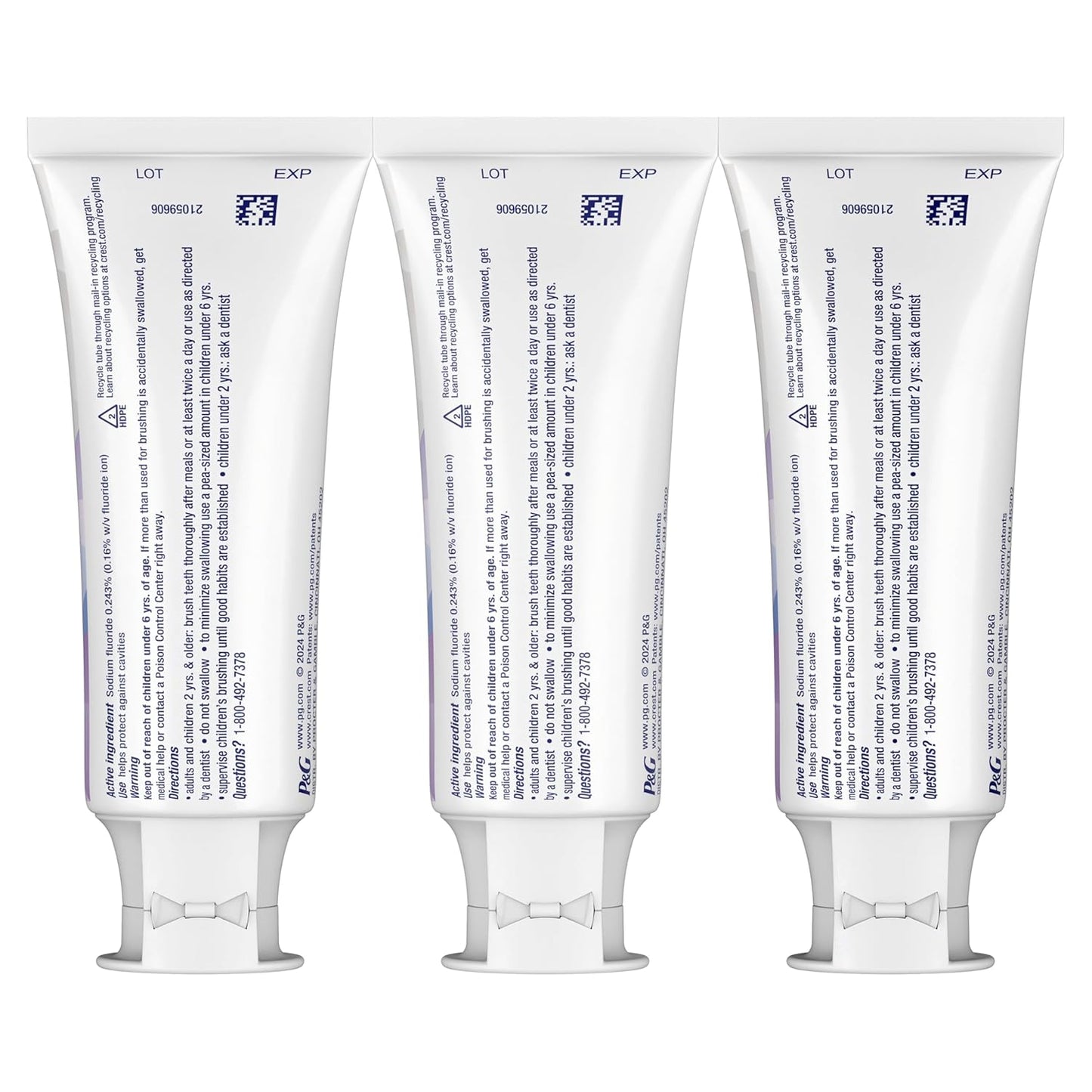 Crest 3D White Brilliance Bright Mint Toothpaste – Three Pack Whitening Gift for Her Birthday or Mother's Day