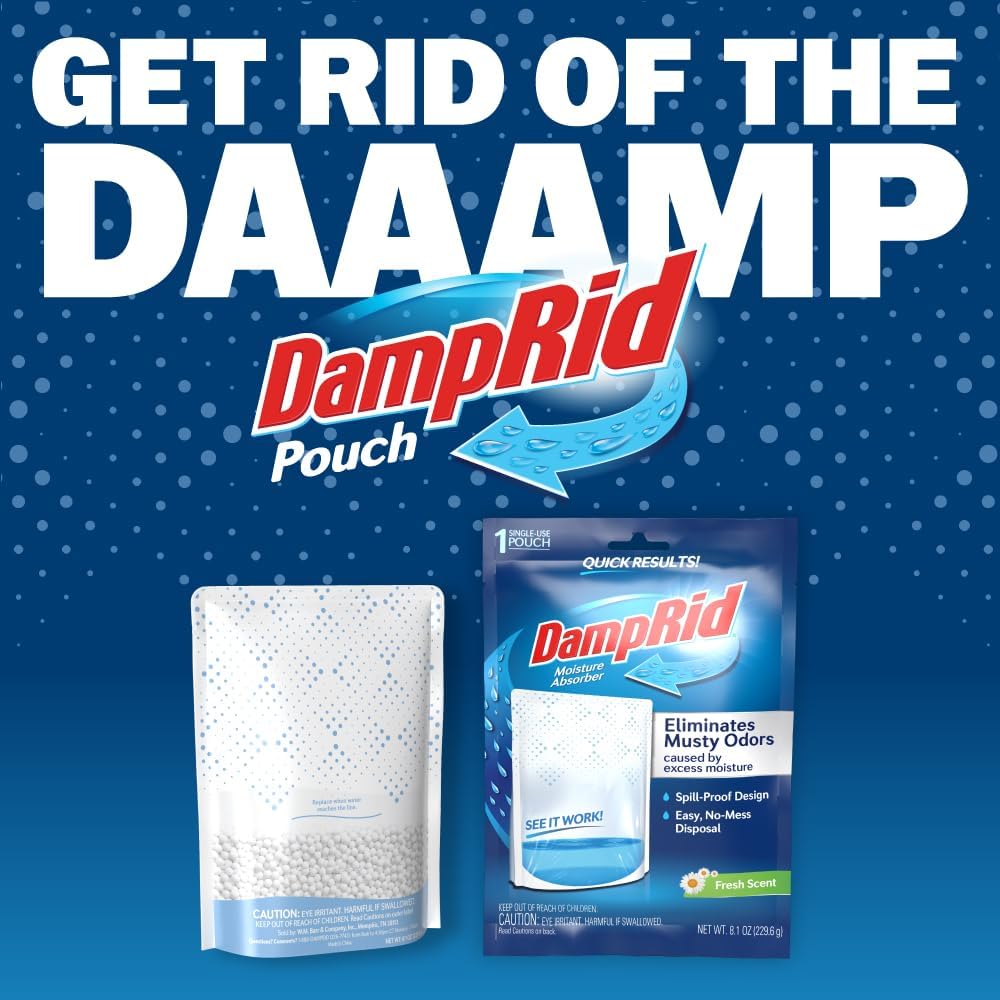 DampRid Fresh Scent Single-Use Pouch for Bedroom Decor, Stylish Closet Refresh and Neutral-Toned Room Ambiance