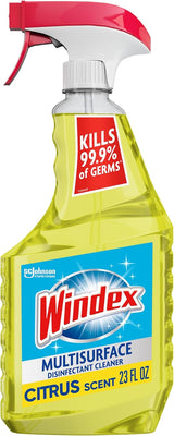 Windex Multi-Surface Disinfectant Cleaner – Germ-Free Counter and Door Knob Care for Family Homes