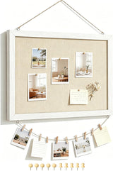 DOLLAR BOSS Double-Sided Linen Bulletin Board – Focus Workspace Pin Board for Deadlines and Priorities