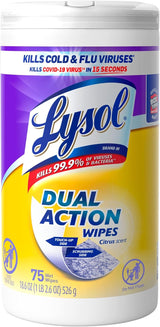 Lysol Dual Action Disinfectant Wipes – Flameless Home Disinfection for Kitchens, Bathrooms, and High-Touch Surfaces
