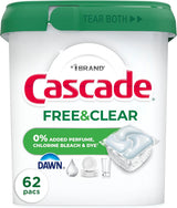 Cascade Free & Clear Dishwasher Pods – Wellness Kitchen Care, Fragrance-Free Daily Dish Soap