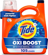 Tide Ultra Oxi Boost Liquid Laundry Detergent for High-Volume Home Laundry Rooms, 105 Loads Bulk Stain Remover