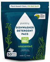 Puracy Dishwasher Pods – Free & Clear Dish Tabs for Mindful, Fragrance-Free Kitchens
