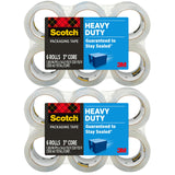 Scotch Heavy Duty Shipping Packing Tape – Safer Home Shipping Supply, No-Sliver Clear Tape for Package Sealing