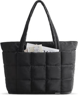 BAGSMART Puffer Expandable Tote – Weekend Farmers Market Carry-All and Patio Lunch Bag for Women