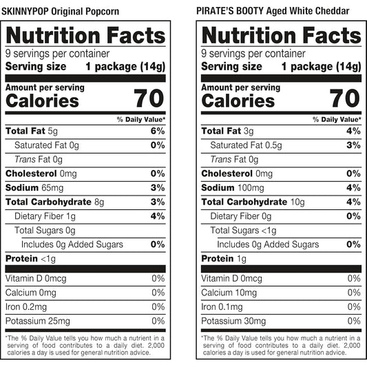 five-brand variety: skinnypop original, skinnypop dairy free white cheddar, dot's original, dot's honey mustard, pirate's booty