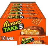 REESE'S TAKE 5 Candy Bars – School Lunch Snack for Kids Backpacks, Individually Wrapped