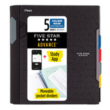 Five Star Advance 5-Subject Notebook with Study App, Parent-Approved Back-to-School Supply for Organized Kids