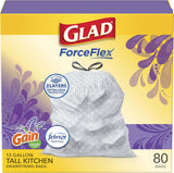 Glad ForceFlex Tall Kitchen Trash Bags – 13 Gallon Odor Control for Busy Family Homes