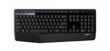 Logitech MK345 Wireless Keyboard and Mouse Combo – Clean Black Desktop Setup for Minimalist Workspaces