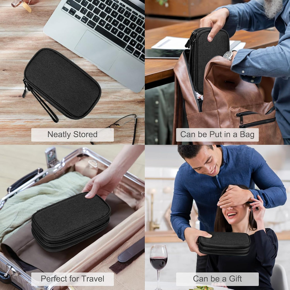 FYY Cable Storage Organizer – Study Desk Organizer for Online Classes, Compact Travel Pouch for Students