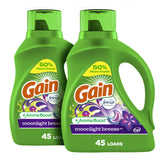 Gain Moonlight Breeze Scent Laundry Detergent with Fragrance Capsules – Therapeutic Home Laundry Ritual for Stress Relief and Fresh Linens, 134 Loads, 177 fl oz