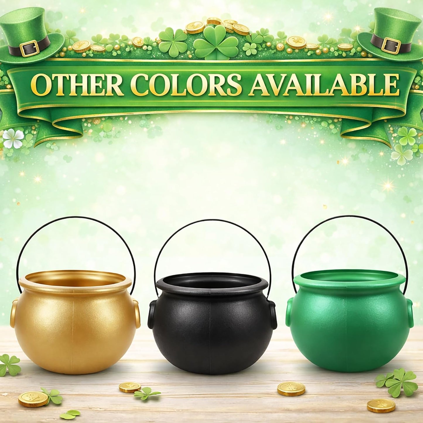 GIFTEXPRESS 8" Portable Green Cauldron – Lightweight Bowl for Patio Parties, Parade Routes & Outdoor St Patrick's Day Celebrations