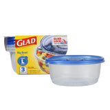 Glad To Go Salad Container with Built-In Dressing Cup for Picnic Lunch, Leak-Proof 24 oz