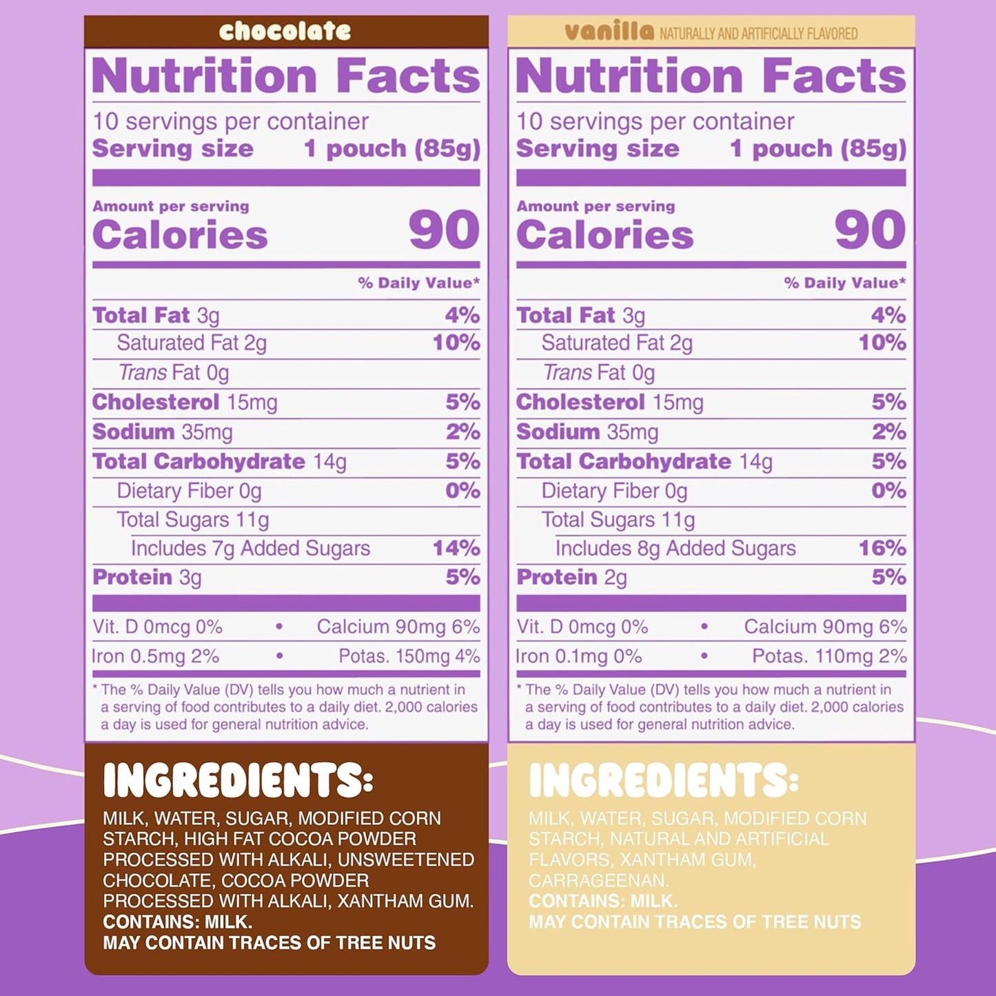 GoGo squeeZ PuddingZ Variety Pack – Road Trip Snack for Family Drives, Chocolate and Vanilla Pouches