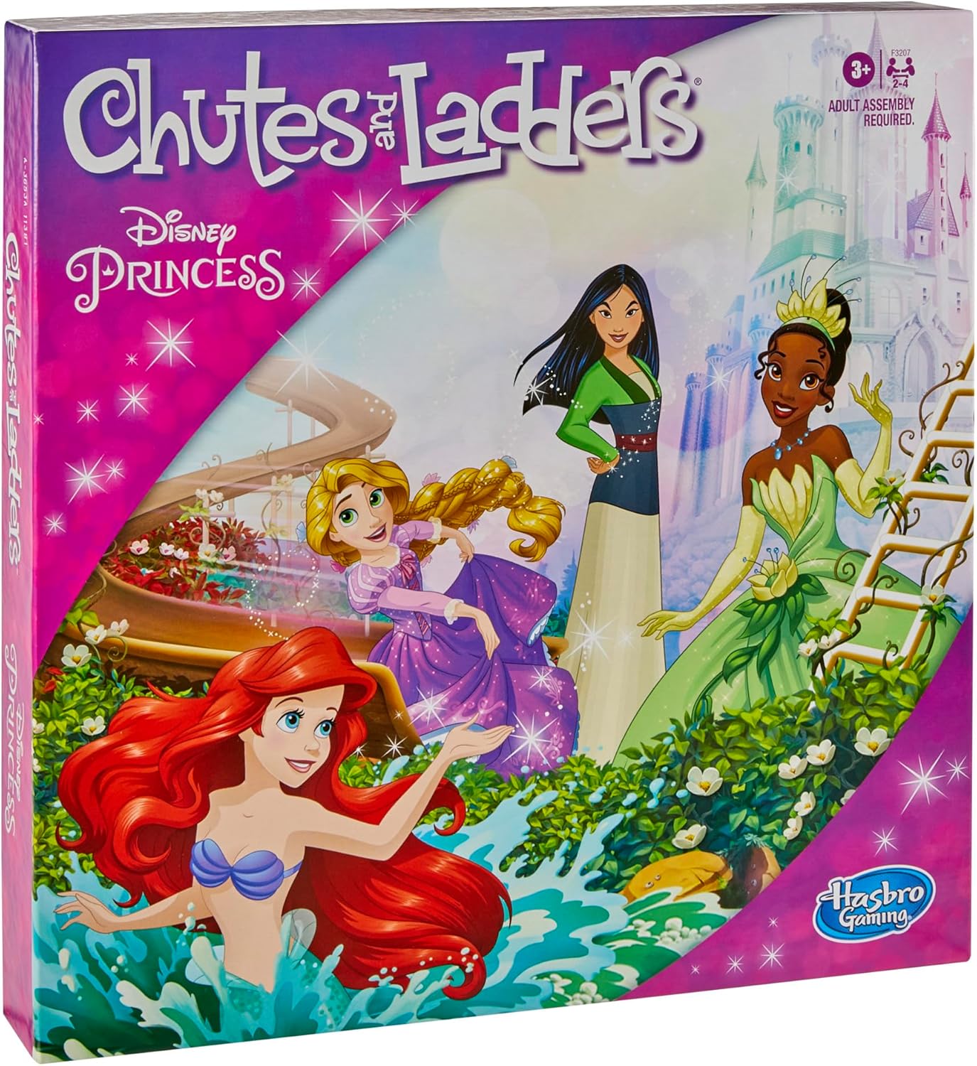 Hasbro Gaming Chutes and Ladders Disney Princess Edition – Safe Preschool Board Game for Kids Ages 3+, Playroom and Family Game Night Activity for 2-4 Players