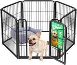 FXW Homeplus Unleashed Indoor Dog Playpen - First Time Puppy Owner Gift 24 Inch 4 Panels Starter Crate Alternative, Black