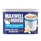 Maxwell House Instant French Vanilla Cafe Beverage Mix – Quick Morning Coffee for the Home Office, Stir-and-Enjoy in Seconds