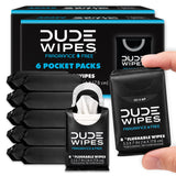 DUDE Wipes Fragrance-Free Flushable Wipes – Uncluttered Hygiene Essential for Capsule Bathrooms, 6 Travel Packs
