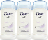 Dove Invisible Solid Deodorant Fresh – Streamlined Daily Stick for the Cluttered-Free Vanity, No White Marks on Black Workwear