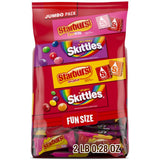 Skittles Starburst Fun Size Candy Variety – Holiday Stocking Stuffer and Treat Bag Filler for Family Gatherings, Bulk 32.28 oz