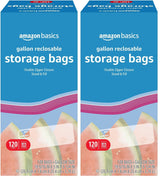 Amazon Basics Reclosable Gallon Food Storage Bags – Meal Prep Pack for Weekly Batch Cooking and Freezer Organization