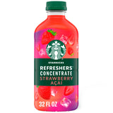 Starbucks Refreshers Concentrate Strawberry Acai – Home Office Afternoon Focus Drink, 32 fl oz