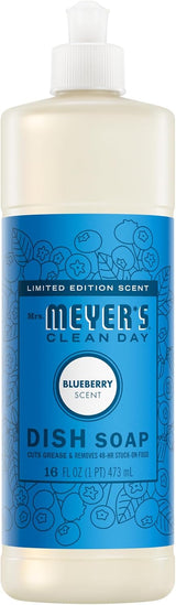 Mrs. MEYER'S Clean Day Blueberry Dish Soap – Kitchen Sink Aromatherapy, Essential Oil Scented Hand Wash