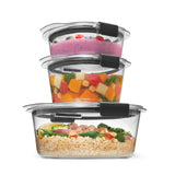 Rubbermaid Brilliance Food Storage Set – Stackable Lunch Boxes for Kid Lunches and Playdates, Microwave Safe