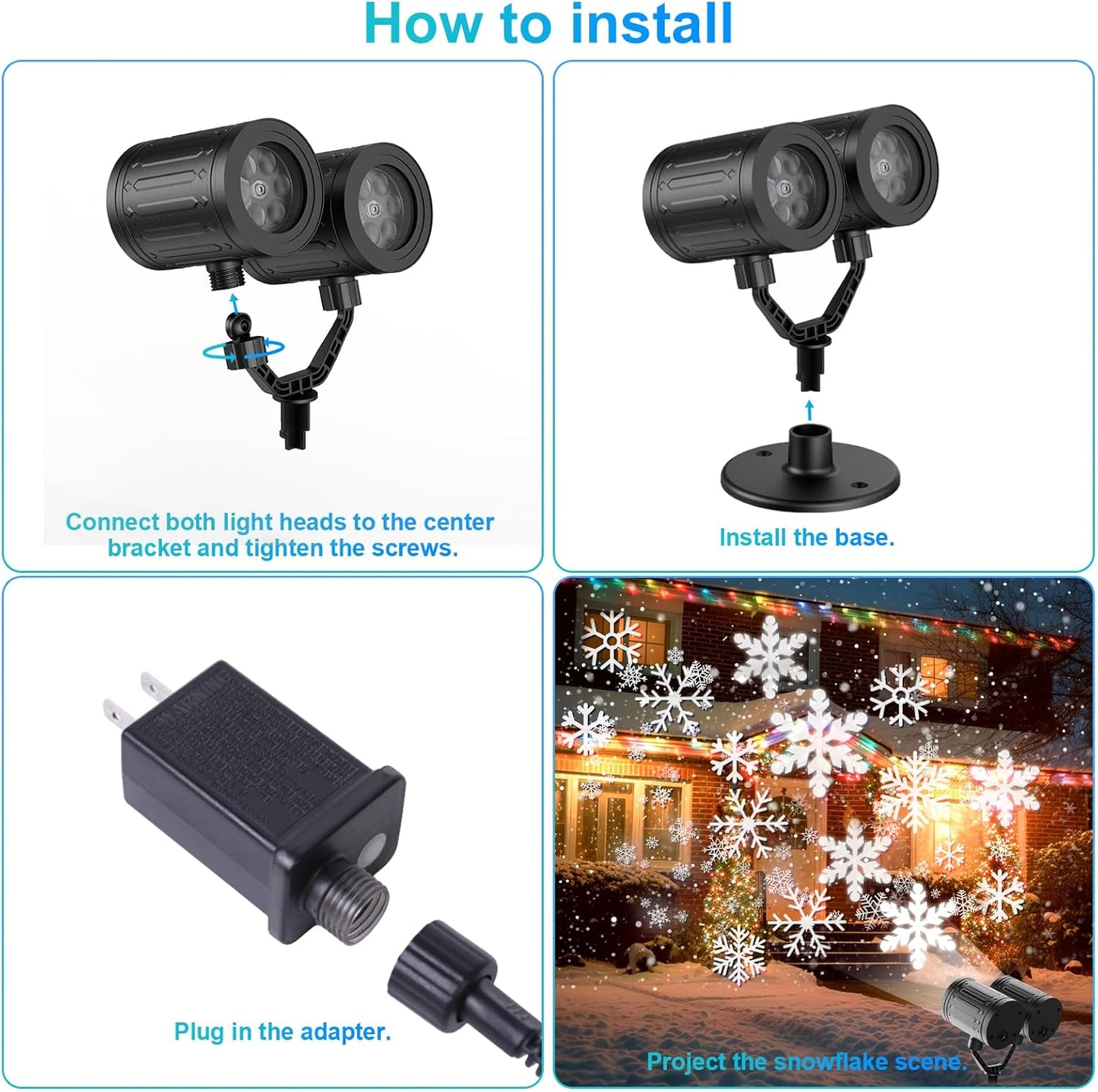 LuminaGlow Snowfall Projector – Child-Safe Nursery & Playroom Light with Auto Shutoff Timer and Flame-Free Operation