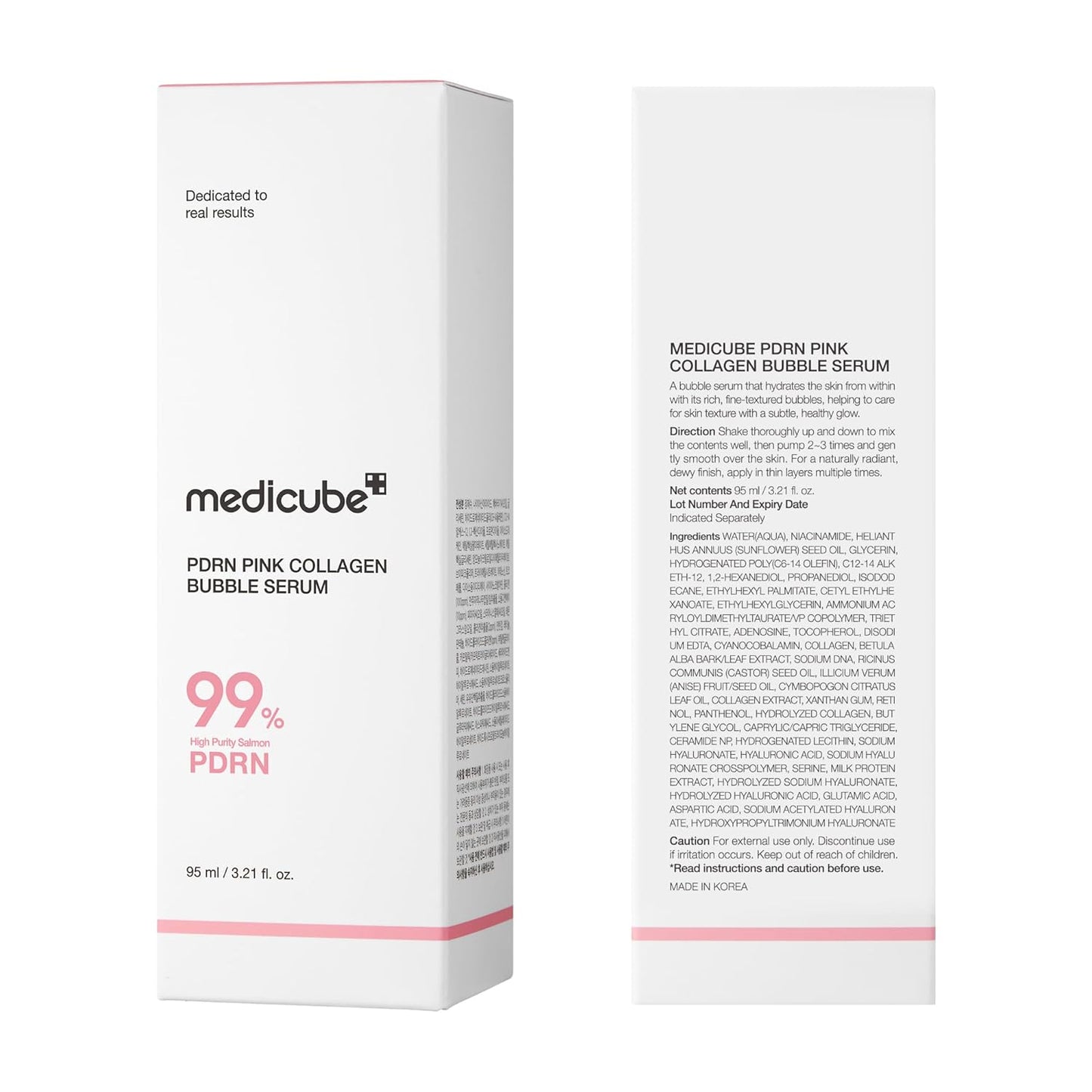 medicube PDRN Pink Collagen Bubble Serum – Premium Anti-Aging Serum for the Dressing Table, 99% PDRN Plumping Elixir