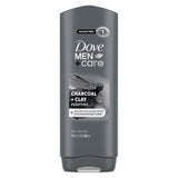 Dove Men+Care Purifying Charcoal + Clay Body and Face Wash, Streamlined 2-in-1 Daily Cleanser for the Modern Minimalist Bathroom