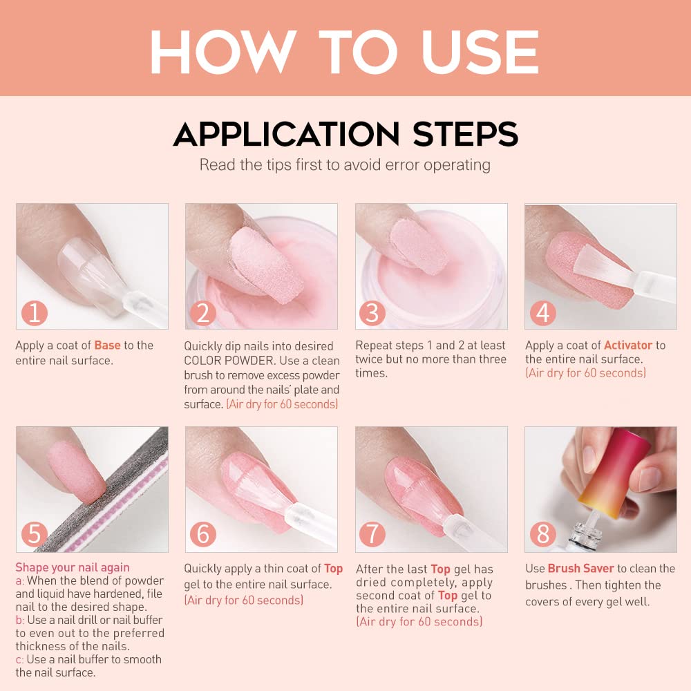 Modelones Dip Powder Liquid Set – UV-Free Starter Kit for Safer At-Home Manicures