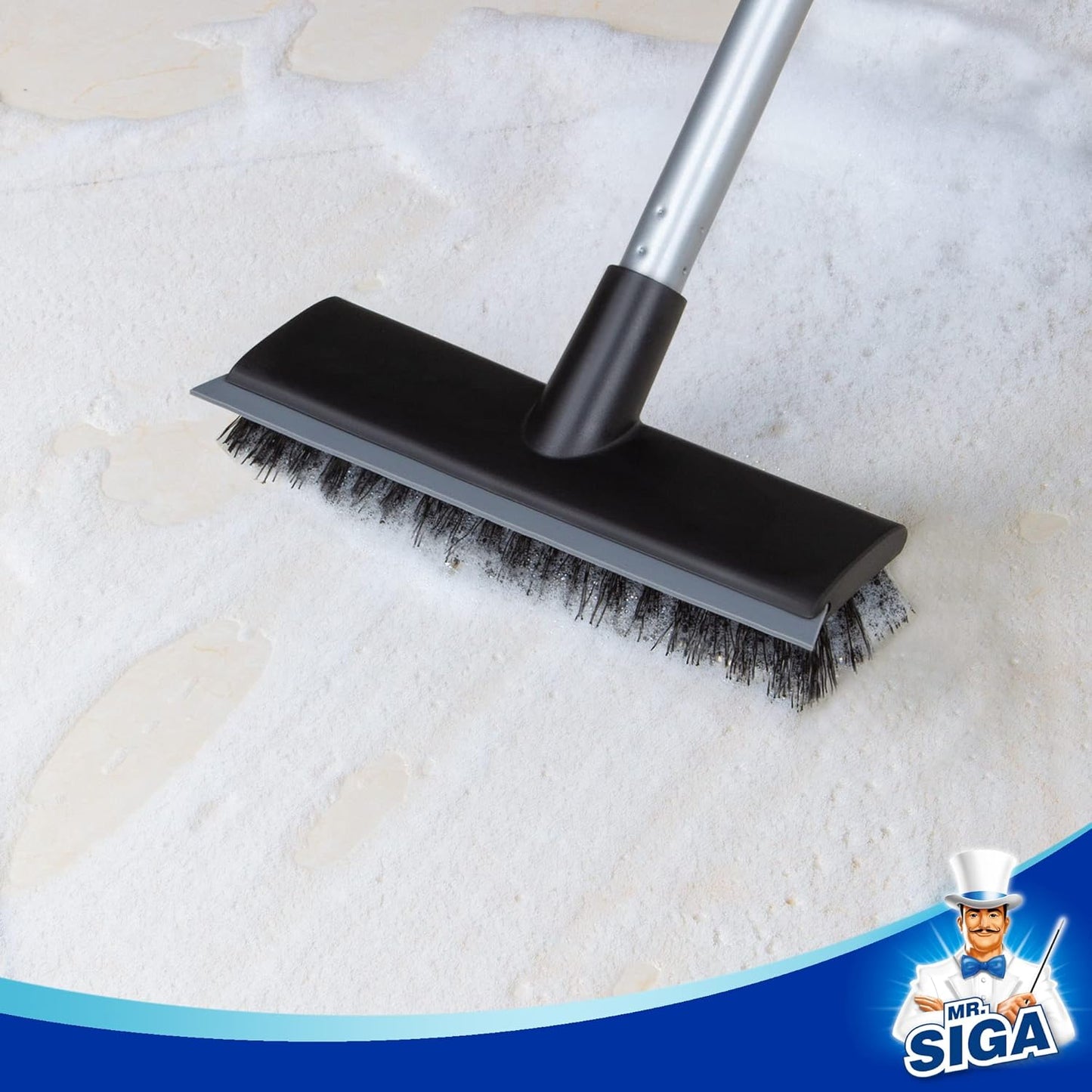 MR.SIGA Adjustable Long Handle Floor Scrubber to Cut Cleaning Time Across Multiple Rooms