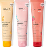 Boka Fluoride-Free Kids' Toothpaste – Safe for Young Teeth, Orange Cream & Watermelon Mint Flavors